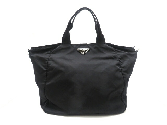 PRADA プラダ 御徒面子 2way御徒面子 黒いこと ナイロン/なめし革 ﾊﾞｯｸﾞ トートバッグ ナイロン/なめし革 黒いこと 黒いこと ユニ一発やる【中古】431