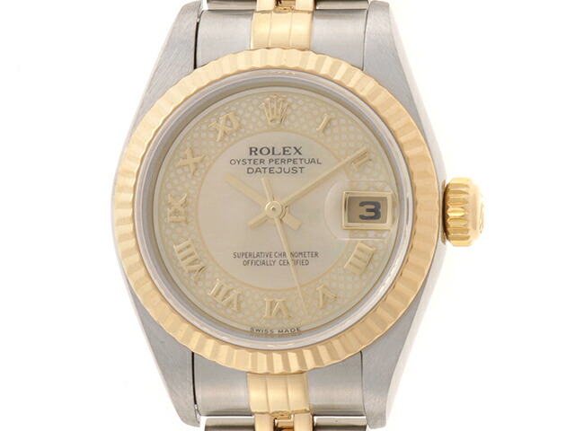 ROLEX ロレックス ウォッチ デイトジャスト 時計 79173 腕時計 ステンレススチール/イエローゴールド イエローシェル K番　2001年 自動巻き イエローシェル文字盤 レディース【中古】432｜質屋　大黒屋 404,712円
