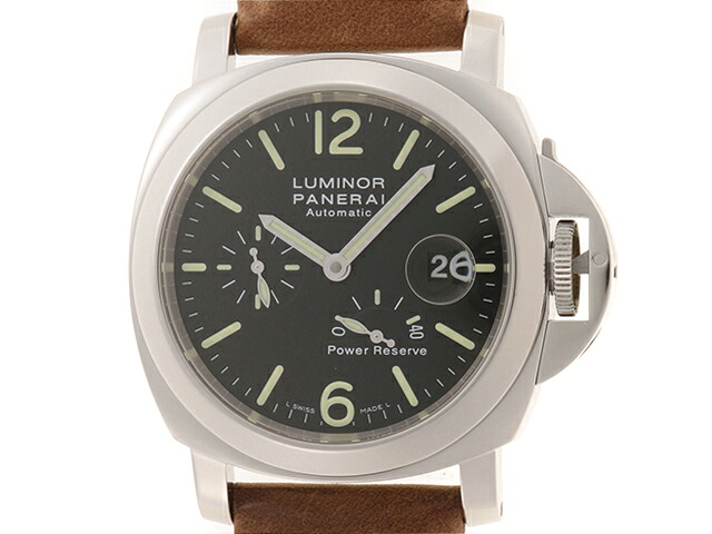 PANERAI パネライ 御覧になる ルミノール 力強さ取っておく 時辰儀 PAM00090 ウオッチ ステンレス鋼スチール写真 しろがね色 自動小銃一巻き 黒いこと文字記号盤 メンズ【中古】436