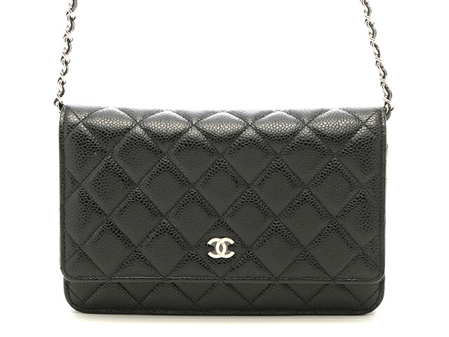 CHANEL シャネル 御徒面子 マトラッセ チェーンウォレット 黒いこと/SV キャビア素はだ AP0250 ショルダーバッグ キャビア素はだ 黒いこと レディース【中古】471