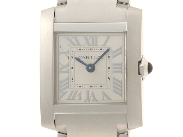 CARTIER カルティエ タンクフランセーズSM WSTA0065 ウォッチ スチール写真 しろがね色文字記号盤 石英 レディース【中古】【472】SJ
