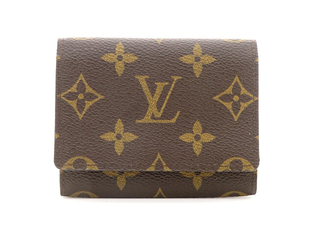 LOUIS VUITTON ルイ・ヴィトン 御徒面子 アンヴェロップ・カルト・ドゥ ヴィジット モノグラム ｻｲﾌ･小物 M62920 歌留多入れもの モノグラムアンプラント/モノグラム 赤銅色 ユニ一発やる【中古】【437】