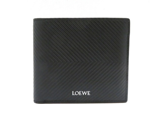 LOEWE ロエベ バイフォールド コインウォレット 黒いこと なめし革 メンズ C779501X01【中古】【430】2120000375866