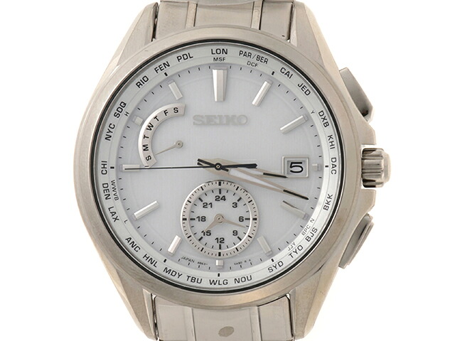 SEIKO セイコー ブライツ TI SAGA283 ウォッチ チタン 白いこと文字記号盤 ソーラー電磁波時辰儀 メンズ【中古】472