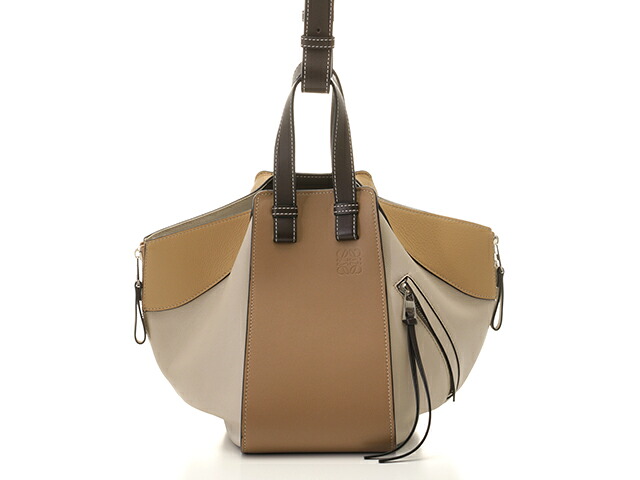 LOEWE ロエベ 2WAYバッグ ハンモックバッグ スモール ブラウン/ベージュ レザー ショルダーバッグ レディース【中古】【207】2148104128928|質屋 大黒屋