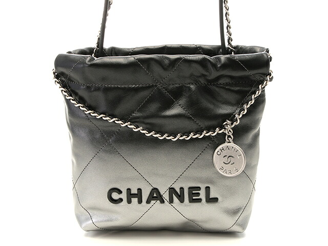 CHANEL シャネル バッグ CHANEL22 ミニ AS3980 B08037 94305 ショルダーバッグ カーフ ブラック レディース【中古】【200】｜質屋　大黒屋