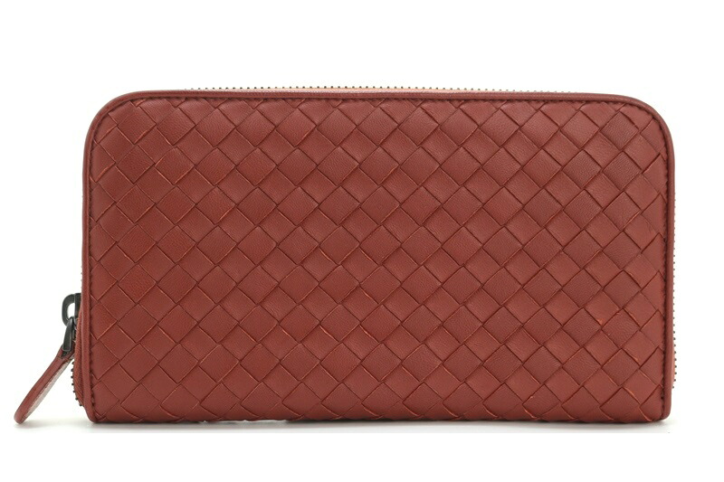 BOTTEGAVENETA ボッテガヴェネタ  イントレチャート ラウンドジッパー長紙入れ サイフ･小物  なめし革 【200】【中古】