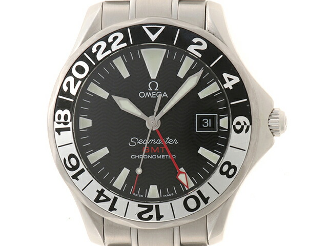 OMEGA オメガ シーマスター GMT 2234.50.00 腕時計 ステンレススチール ブラック文字盤 自動巻き メンズ【中古】472｜質屋　大黒屋