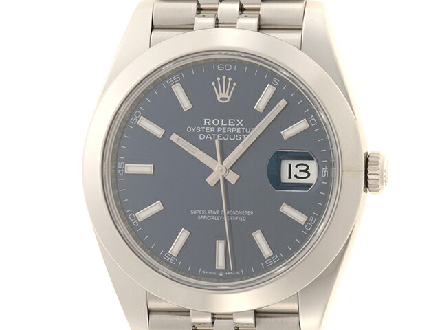 ROLEX ロレックス ウォッチ デイトジャスト41 SS 時計 126300 腕時計 ステンレス シルバー 自動巻き ブルー文字盤 メンズ【中古】436｜質屋　大黒屋 798,336円