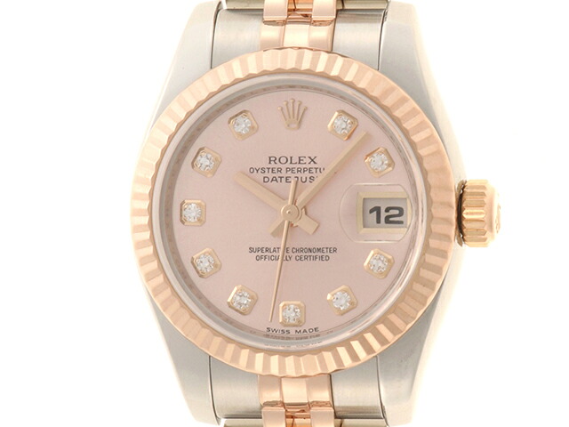 ROLEX ロレックス デイトジャスト 179171G 腕時計 ピンクゴールド/ステンレス 自動巻き ピンク10Pダイヤ文字盤 レディース【中古】473|質屋 大黒屋