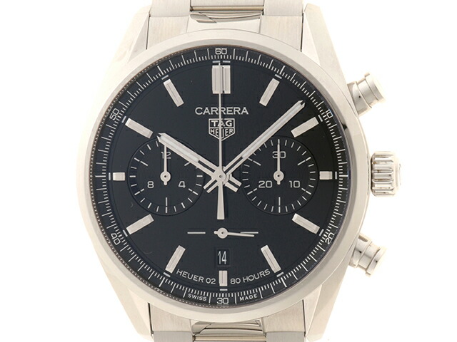 TAG HEUER タグホイヤー カレラ キャリバーホイヤー02 クロノグラフ CBN2010.BA0642 腕時計 ステンレススチール ブラック文字盤 自動巻き メンズ【中古】472|質屋 大黒屋