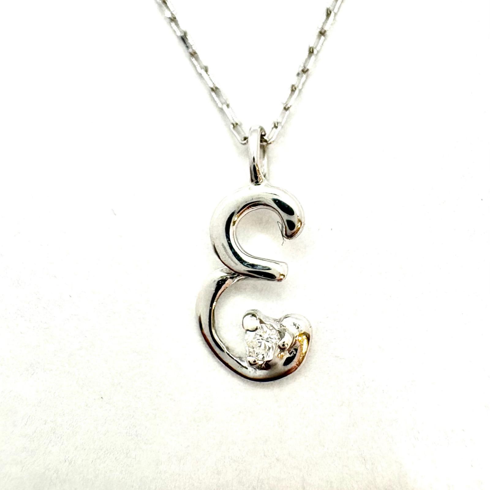 JEWELRY ジュエリー ジュエリー K10WG/D0.01/0.4g 貴金属･宝石 ネックレス ネックレス K10ホワイトゴールド K10WG/ダイヤモンド シルバー レディース【中古】471｜質屋　大黒屋