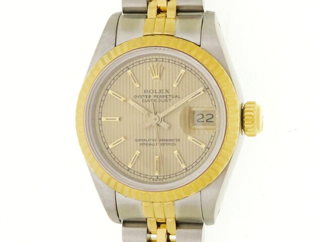 ROLEX ロレックス ウォッチ デイトジャスト 時計 69173 腕時計 ステンレス/K18ゴールド K18 シャンパン レディース【中古】437|質屋 大黒屋