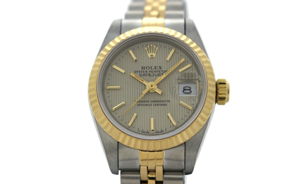 ROLEX ロレックス デイトジャスト 69173 シルバータペストリー K18イエローゴールド/ステンレススチール レディース 自動巻き 2148104049643 【200】【中古】｜質屋　大黒屋
