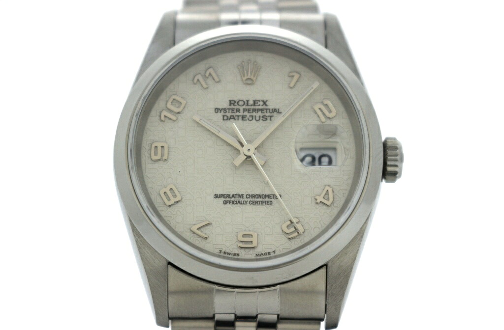ROLEX ロレックス デイトジャスト 16200 ステンレススチール ホワイト彫りコンピューター メンズ 自動巻き 2148104089724 【200】【中古】|質屋 大黒屋