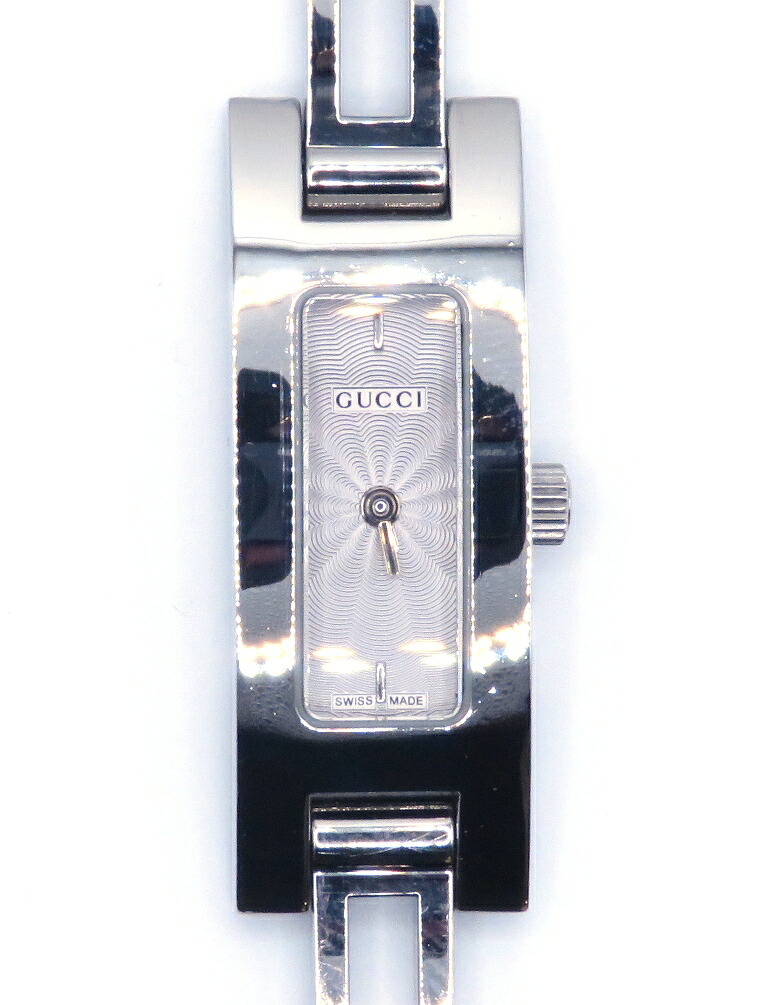 GUCCI グッチ ご覧なさる 3900L バングルウォッチ【205】 時辰儀 3900L ウオッチ ステンレス鋼スチール写真 しろがね色 石英 しろがね色文字記号盤 レディース【中古】