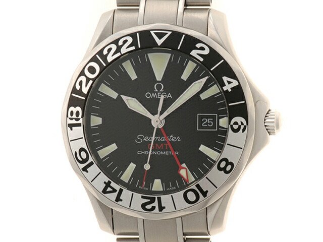 OMEGA オメガ ウォッチ シーマスター GMT 時計 2234.50 腕時計 ステンレス ブラック 自動巻き メンズ【中古】432|質屋 大黒屋