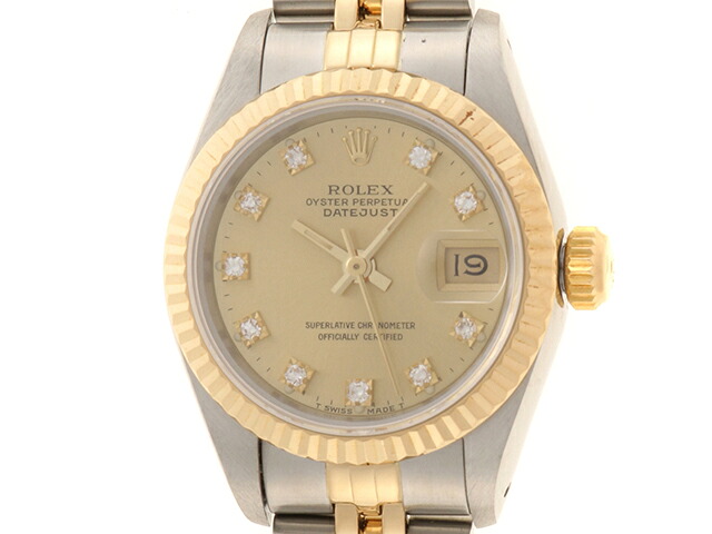 ROLEX ロレックス ウォッチ デイトジャスト 時計 69173G 腕時計 イエローゴールド/ステンレススチール シャンパン レディース【中古】431|質屋 大黒屋