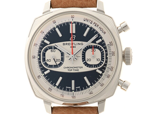 BREITLING ブライトリング トップタイム B01 レーシング AB01771A1B1X1 腕時計 ステンレススチール/カーフ シルバー/ブラック文字盤 自動巻き メンズ【中古】【472】SJ|質屋 大黒屋