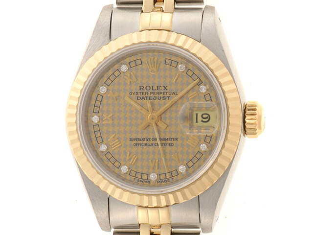 ROLEX ロレックス ウォッチ デイトジャスト 旧10PD 時計 69173G 腕時計 ステンレススチール/イエローゴールド シャンパンゴールド 自動巻き レディース【中古】｜質屋　大黒屋