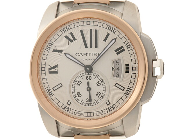 CARTIER カルティエ カリブル ドゥ カルティエ LM W7100036 腕時計 スティール/K18ピンクゴールド シルバー文字盤 自動巻き メンズ【中古】472|質屋 大黒屋