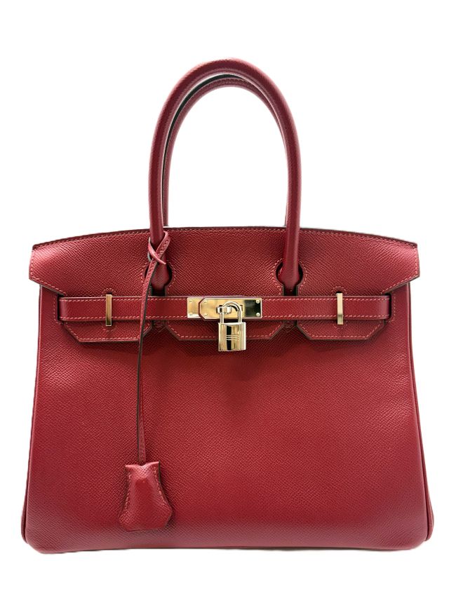 HERMES エルメス バーキン30 ルージュグレナ/SV トートバッグ ヴォーエプソン レッド レディース【中古】436｜質屋　大黒屋