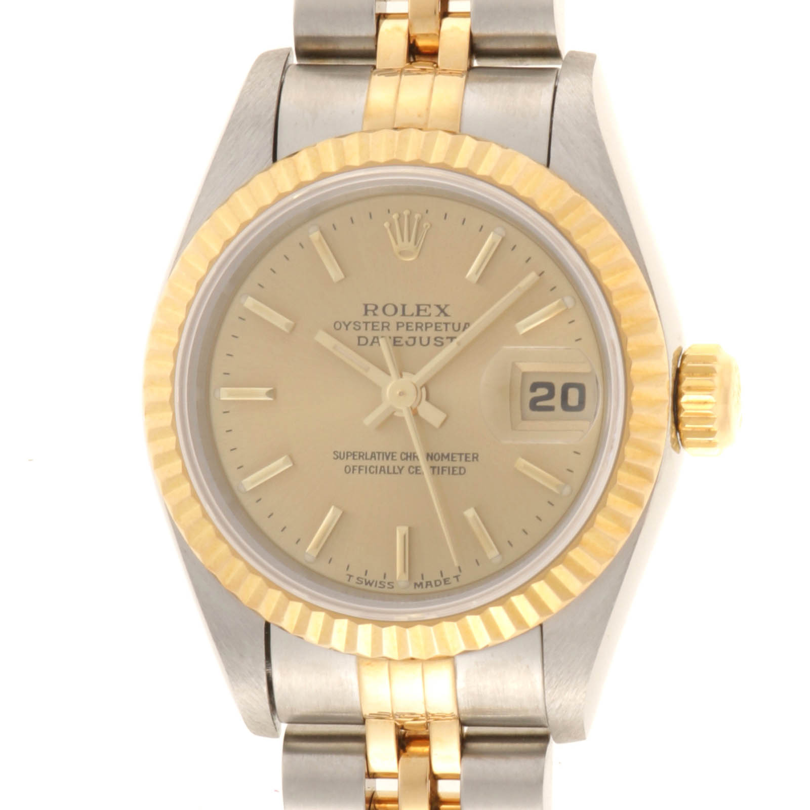 ROLEX ロレックス ウォッチ デイトジャスト 【205】 時計 69173 腕時計 イエローゴールド/ステンレススチール シャンパン レディース【中古】|質屋 大黒屋