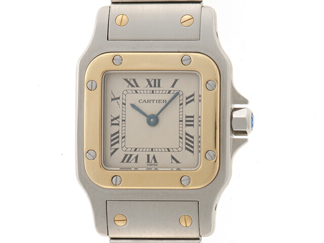 CARTIER カルティエ サントス ガルベ SM W20012C4 腕時計 ステンレススチール/イエローゴールド シルバー クオーツ レディース【中古】｜質屋　大黒屋