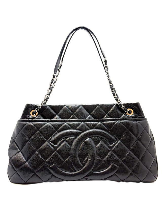 CHANEL シャネル バッグ マトラッセ チェーンショルダートート ブラック/SV キャビア バッグ ショルダーバッグ キャビアスキン ブラック レディース【中古】436|質屋 大黒屋