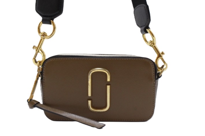 MARC JACOBS マークジェイコブス バッグ ザ スナップショット ブラウン/アイボリー レザー ショルダーバッグ レザー ブラウン/アイボリー ユニセックス【中古】460｜質屋　大黒屋
