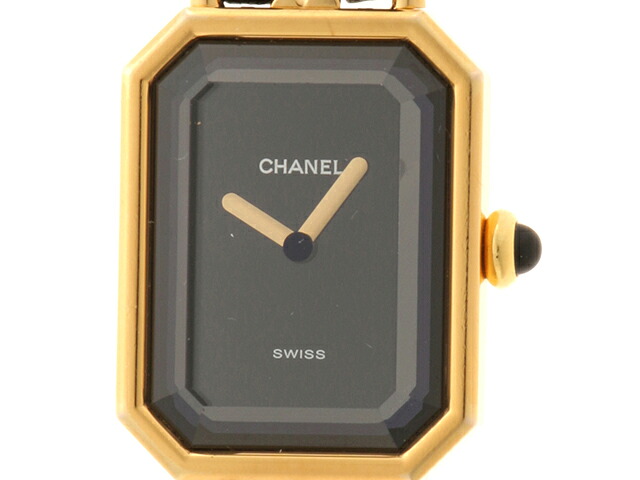 CHANEL シャネル 腕時計 プルミエールS H0001 ゴールドメッキ/本革 ブラック文字盤 クオーツ レディース時計 207【中古】2148104150394｜質屋　大黒屋 143,220円