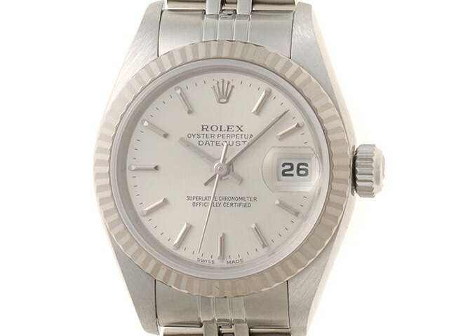 ROLEX ロレックス デイトジャスト26 79174 腕時計 ステンレススチール/K18ホワイトゴールド シルバーバー文字盤 自動巻き レディース【中古】472｜質屋　大黒屋