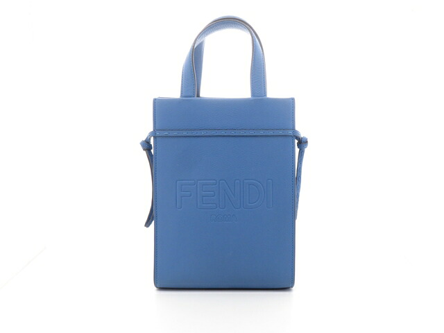 FENDI フェンディ バッグ ゴートゥショッパー スモール ライトブルー レザー ﾊﾞｯｸﾞ 7VA584 レザー ブルー レディース【中古】【437】｜質屋　大黒屋
