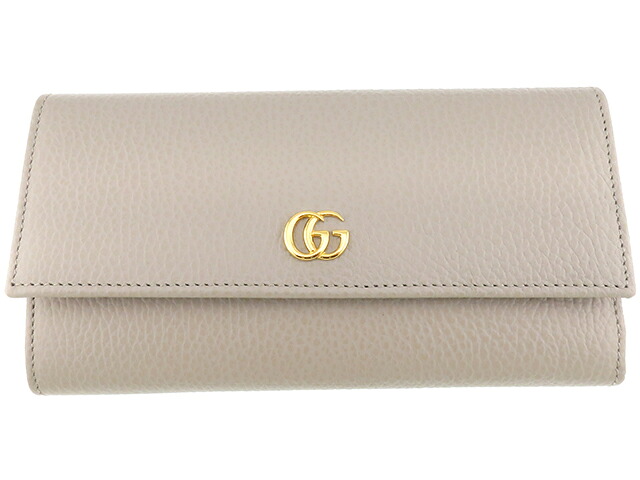 GUCCI グッチ ダブルG コンチネンタルウォレット 456116 長財布 レザー ライトグレー/ピンク 2148104132055【中古】207｜質屋　大黒屋