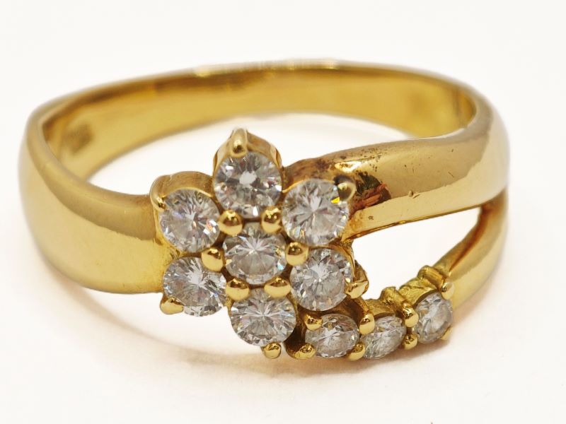 JEWELRY ジュエリー K18/D0.50/3.7g/#13.5 リング・指輪 K18イエローゴールド K18YG/ダイヤモンド 13号 イエローゴールド レディース【中古】471｜質屋　大黒屋
