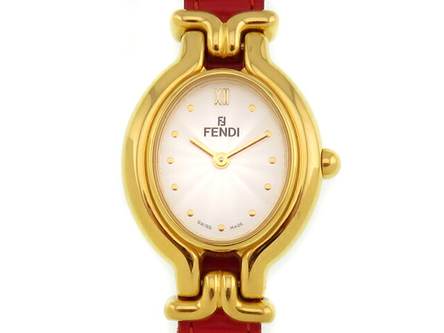 FENDI フェンディ 腕時計 カメレオン 640L ゴールドメッキ/本革 シルバー文字盤 クオーツ レディース時計 207【中古】2148104070210｜質屋　大黒屋