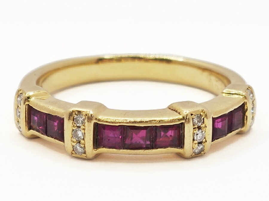 JEWELRY ジュエリー K18/R0.70/D0.07/4.0g/#12 リング・指輪 K18イエローゴールド K18YG/ルビー/ダイヤモンド 12号 イエローゴールド レディース【中古】471｜質屋　大黒屋