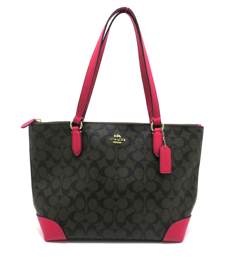 COACH コーチ シグネチャー トートバッグ【205】 トートバッグ レザー/PVC ダークブラウン レディース【中古】|質屋 大黒屋