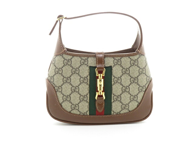 GUCCI グッチ ジャッキー1961 GGスプリーム ミニハンドバッグ ベージュ 637092 ハンドバッグ コーティングキャンバス/カーフ ベージュ/ブラウン レディース【中古】437|質屋 大黒屋