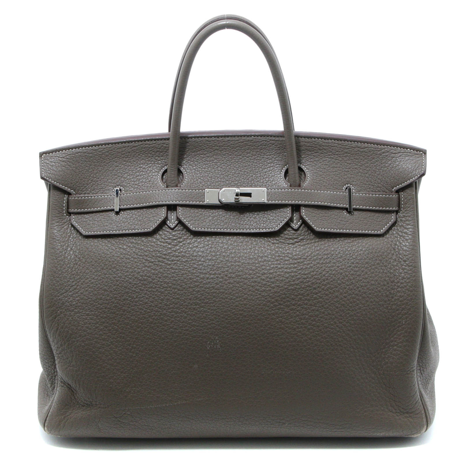 HERMES エルメス バーキン40 エトゥープ/SV ハンドバッグ トリヨンクレマンス エトゥープ □M刻印 ユニセックス【中古】433｜質屋　大黒屋