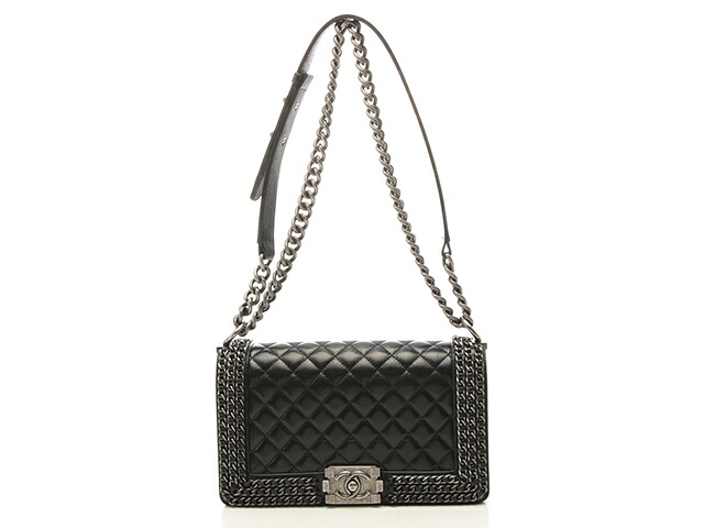 CHANEL シャネル バッグ ボーイシャネル25 マトラッセ チェーンショルダー ブラック/SV バッグ A67086 レザー ブラック レディース【中古】437|質屋 大黒屋