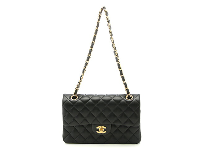 CHANEL シャネル バッグ マトラッセWフラップ23 Wチェーンショルダー ブラック/GP ラムスキン バッグ A01113 ショルダーバッグ ラムスキン ブラック レディース【中古】【437】|質屋 大黒屋