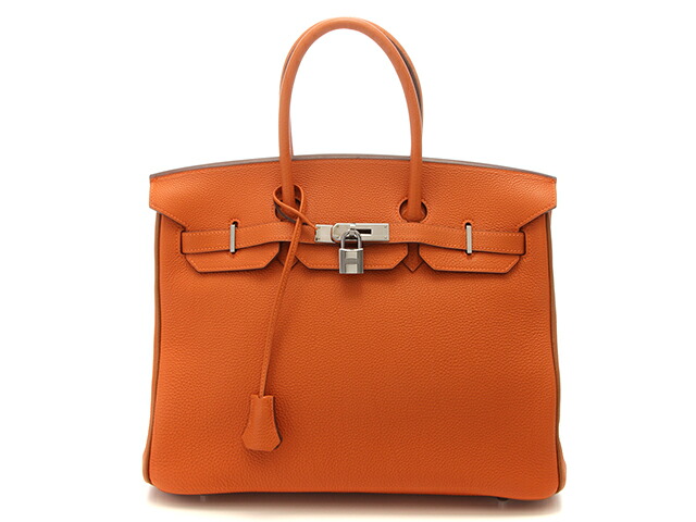 HERMES エルメス バーキン35 ヴェルソ オレンジ/GP 内縫い □I(2005年)ハンドバッグ トゴ オレンジ/GP レディース【中古】437|質屋 大黒屋