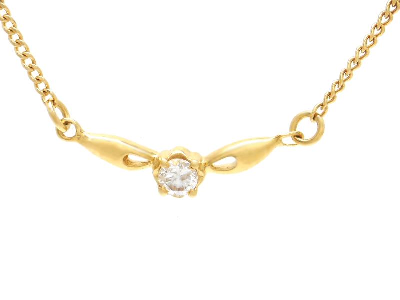 JEWELRY ジュエリー ダイヤ ネックレス K18 イエローゴールド D ダイヤモンド 1.9g 2147300420553【中古】200｜質屋　大黒屋