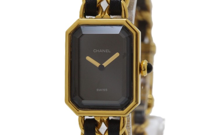 CHANEL シャネル プルミエールL H0001 腕時計 GP/レザー クオーツ ブラック文字盤 レディース【中古】460｜質屋　大黒屋