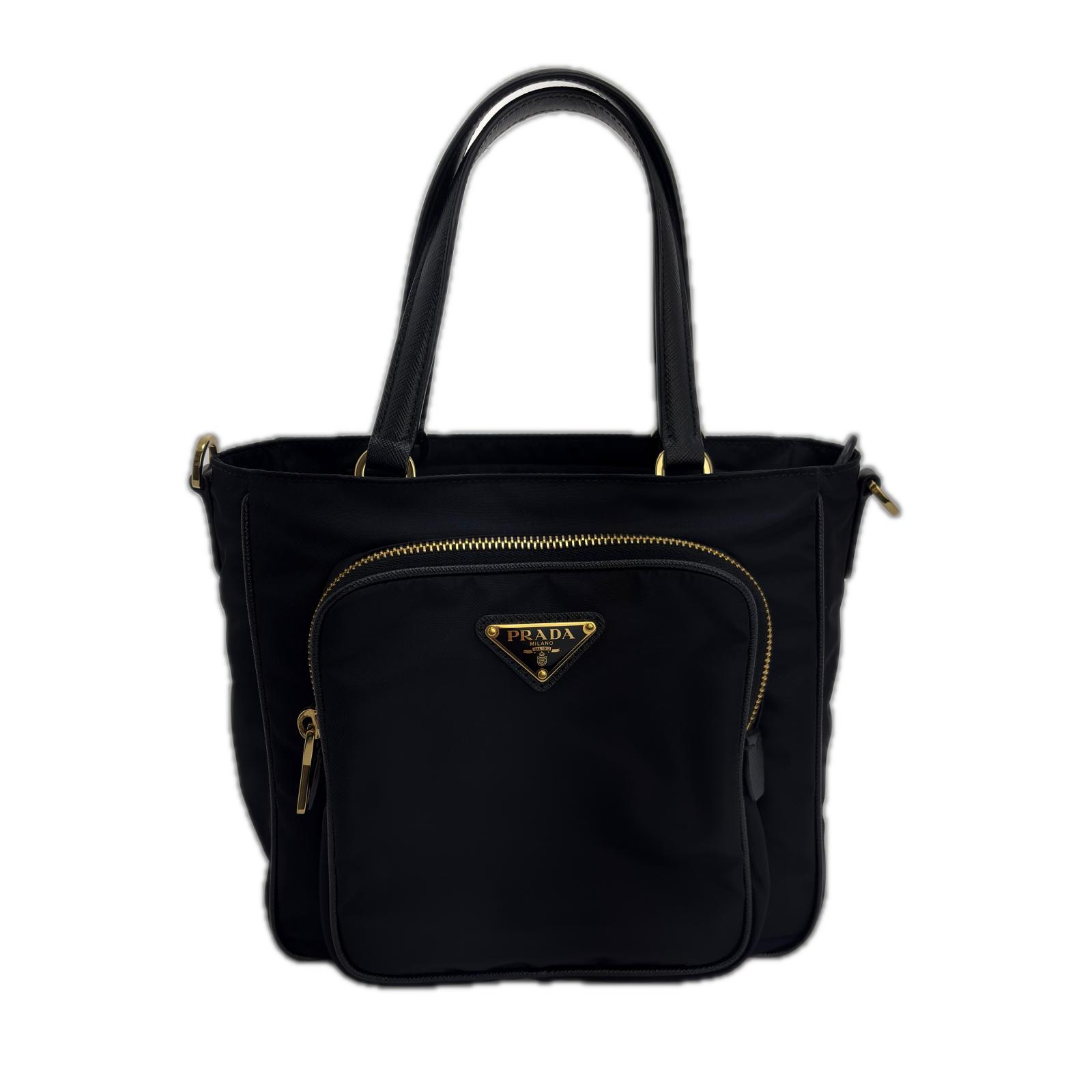 PRADA プラダ 2wayバッグ ブラック サフィアーノ 1BG308 トートバッグ ナイロン/レザー ブラック レディース 【中古】【200】|質屋 大黒屋