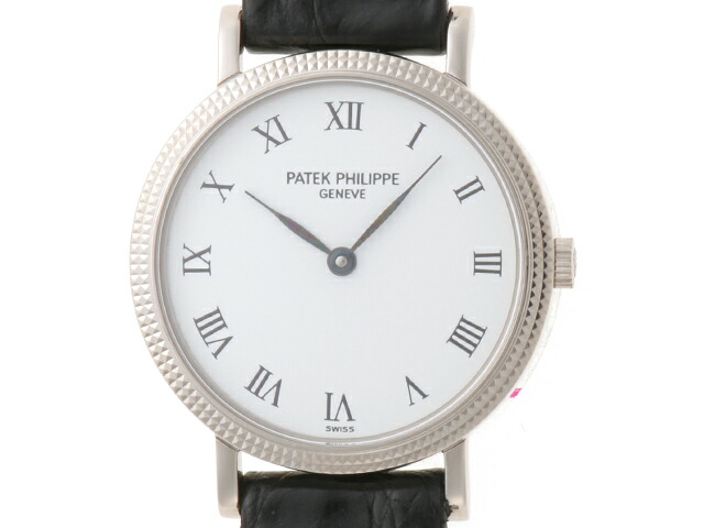 PATEK PHILIPPE パテックフィリップ カラドラバ 4819 腕時計 K18ホワイトゴールド/鰐革 ホワイト文字盤 クオーツ レディース【中古】472｜質屋　大黒屋