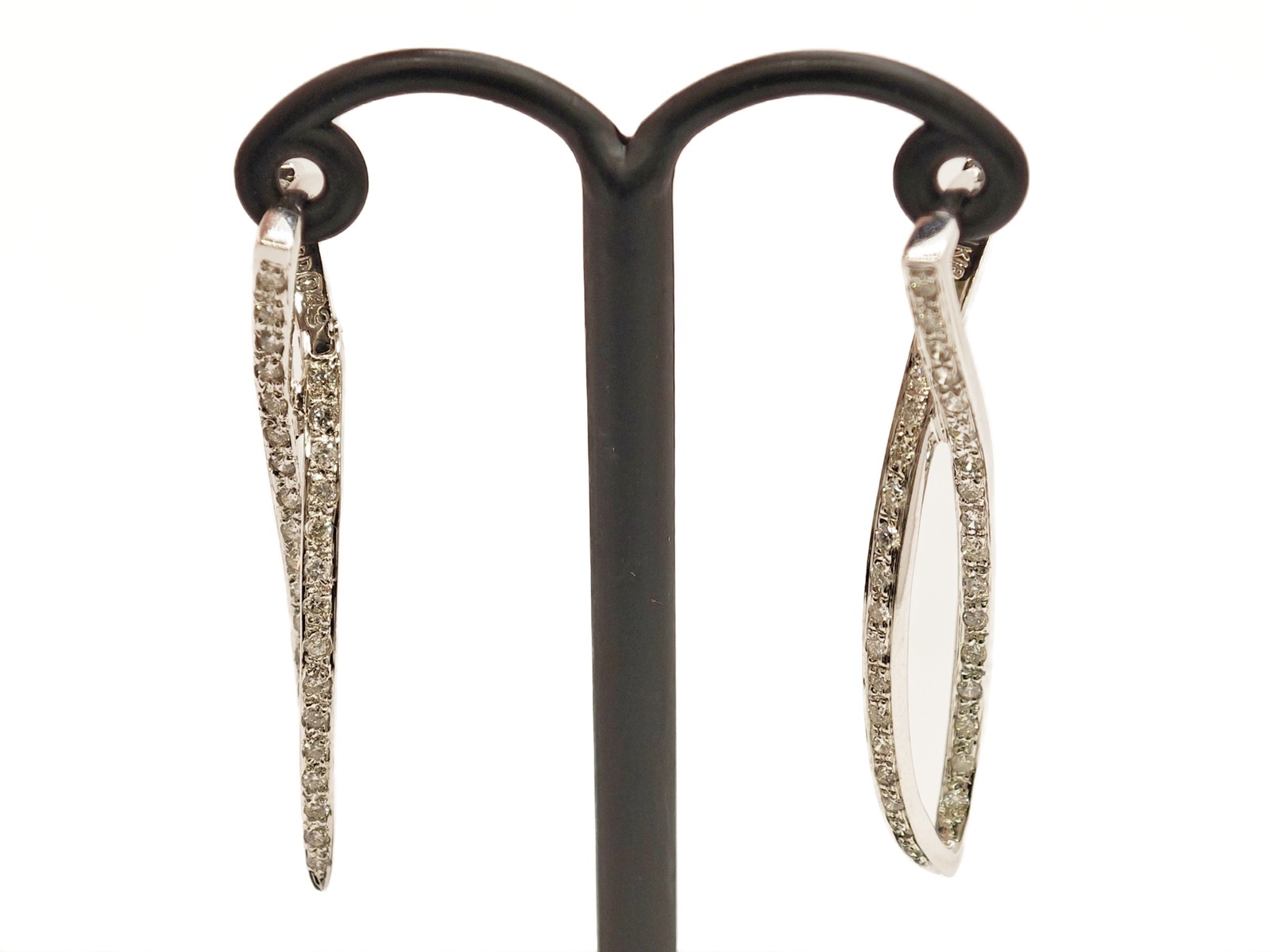 JEWELRY ジュエリー K18WG/D0.43/3.5g ピアス K18ホワイトゴールド K18WG/ダイヤモンド シルバー レディース【中古】471｜質屋　大黒屋