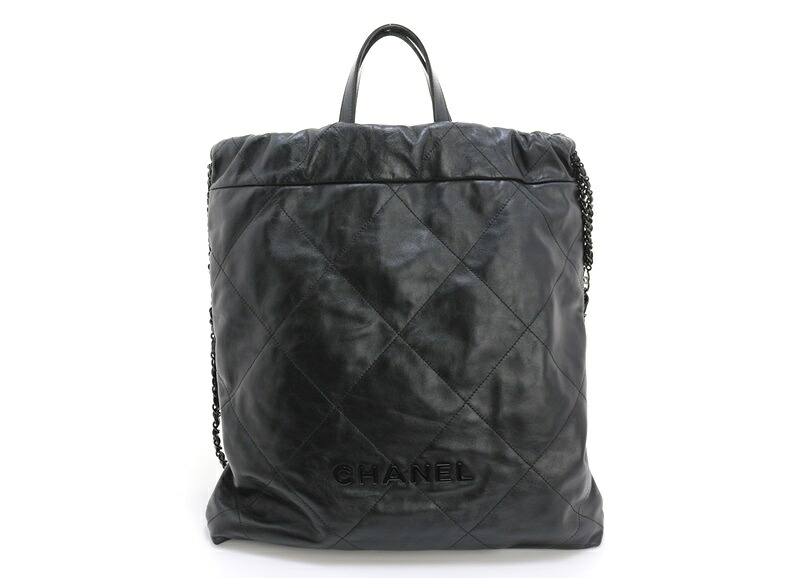 CHANEL シャネル CHANEL22 ラージバックパック AS3313 その他バッグ シャイニーカーフスキン/BLGP ブラック【中古】【200】|質屋 大黒屋