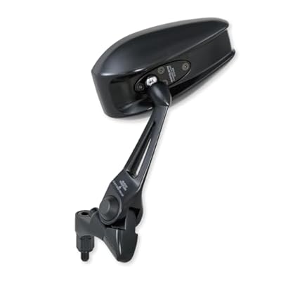 ナポレオン(NAPOLEON) NA-014 シャークミラー7 ブラック バイク用ミラー 10mm正ネジ/逆ネジボルト付き 左右共通 防眩鏡(レイセーブ鏡) 保安基準全年式適合 1本入り